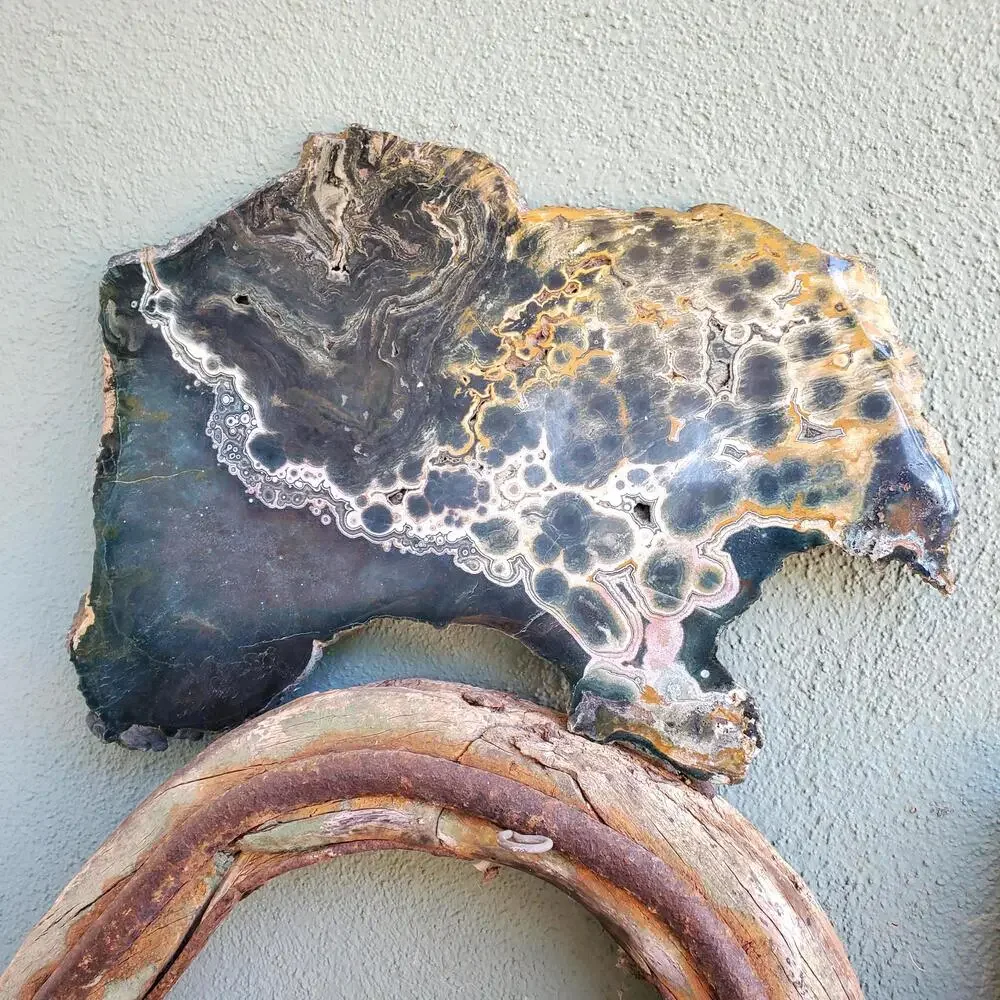 7lbs+ Old Stock Seventh Vein Kambaby Ocean Jasper RARE Orbicular Freeform Displ